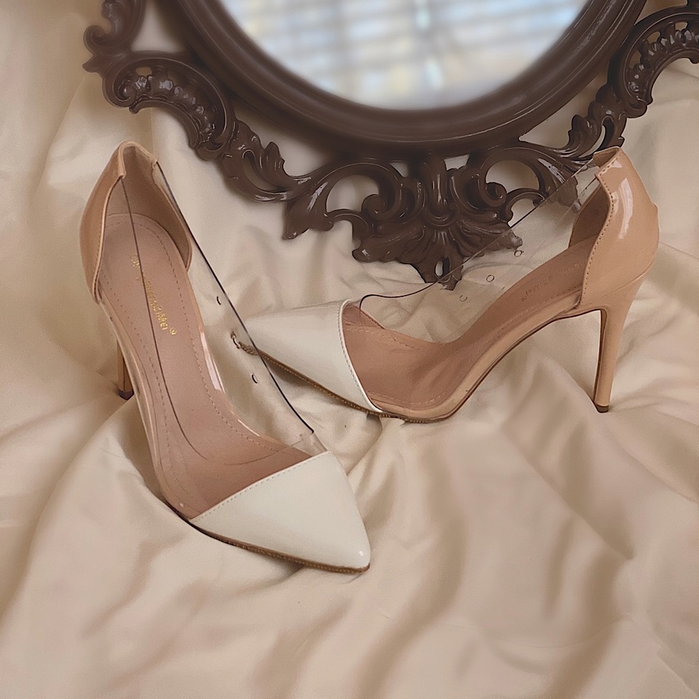 Transparent Color Block Heel